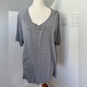 Gray v neck slouchy top size M